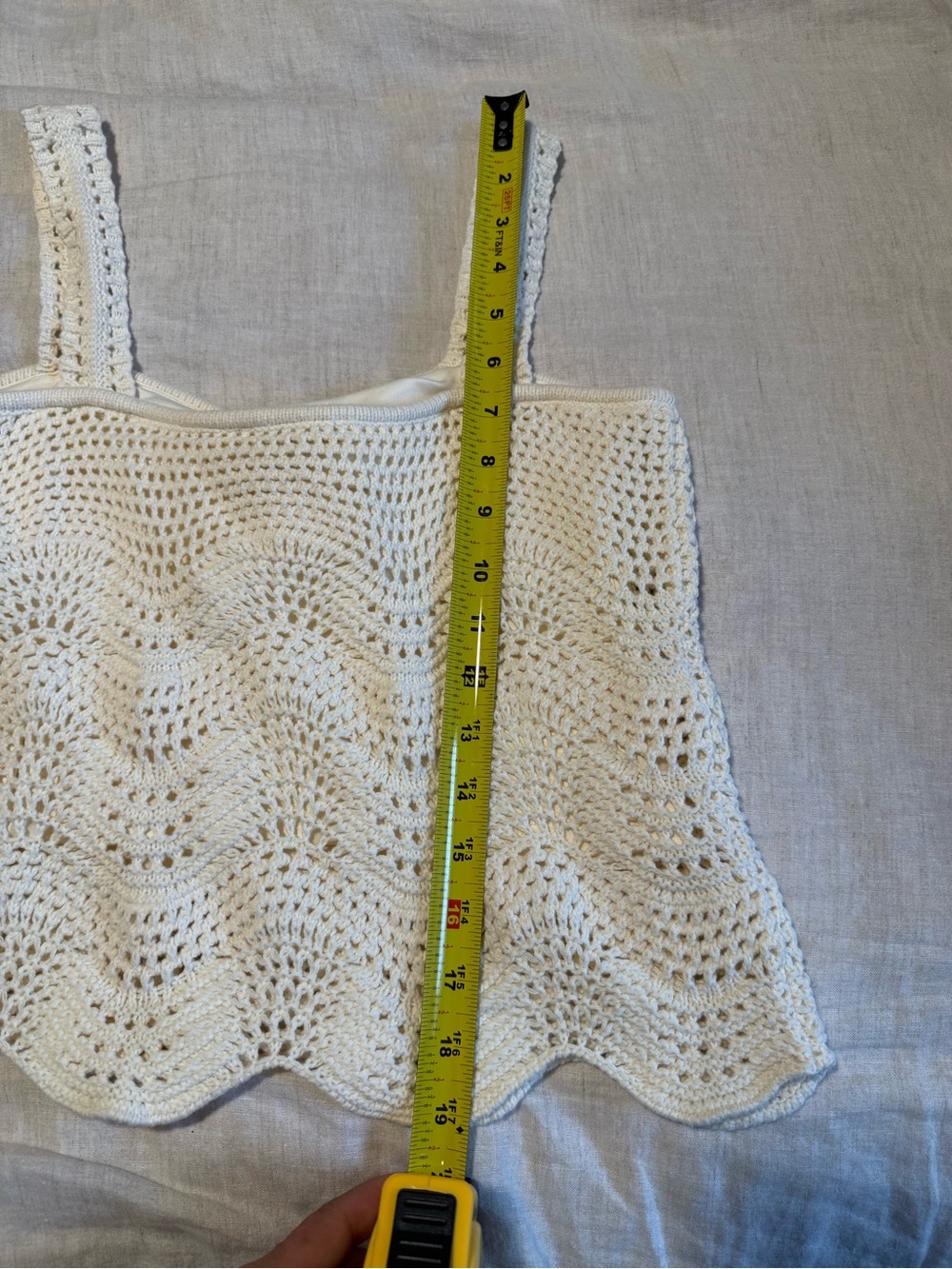Rachel Zoe Cream Crochet Tie-Front Tank Top size MEDIUM - Picture 7 of 8